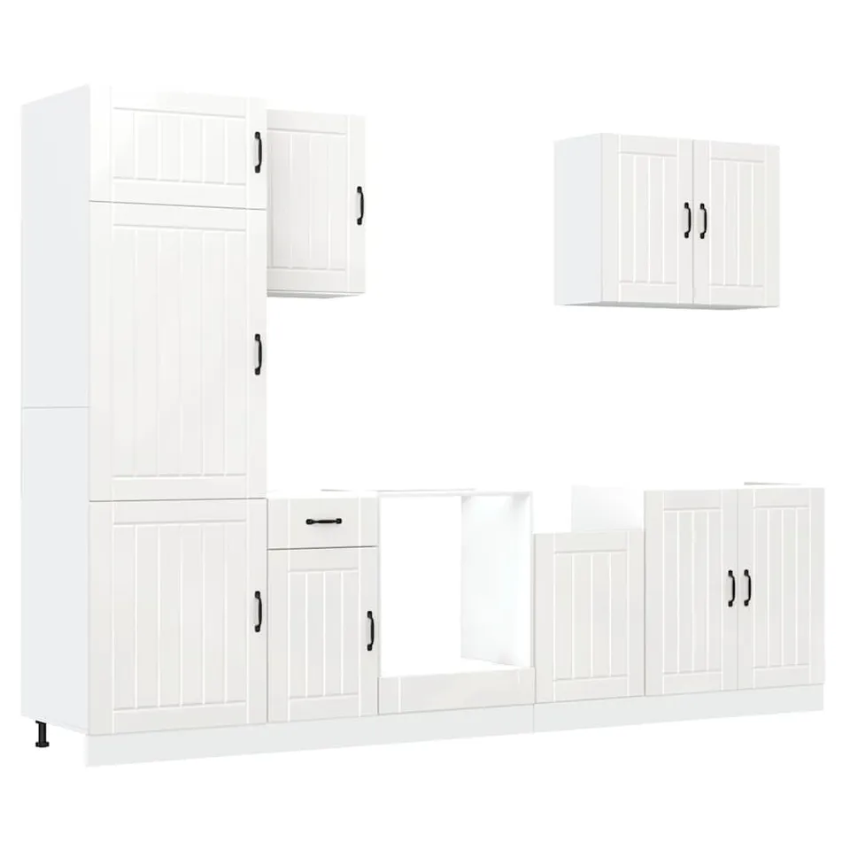 vidaXL Möbel Küchenschrank-Set Lucca 7-tlg. Weiß