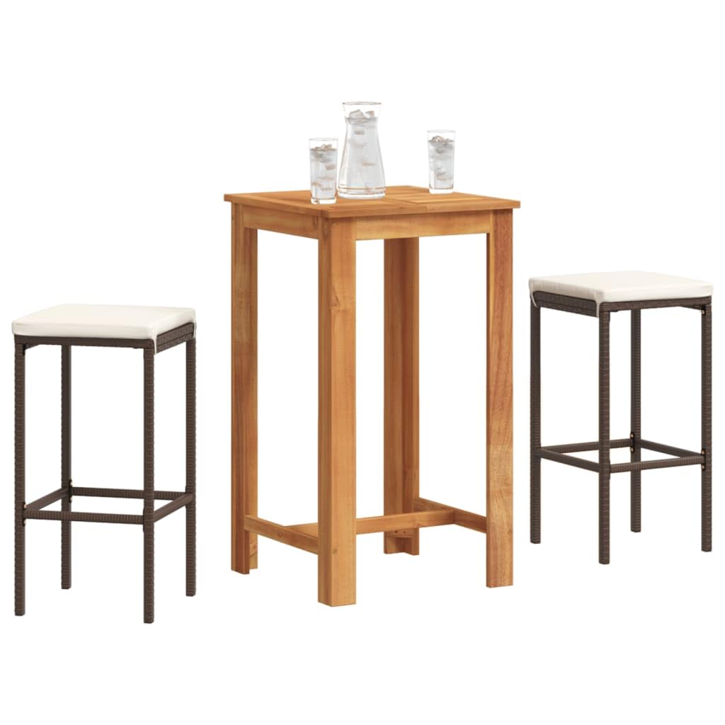 vidaXL Heim & Garten Gartenbar-Set Braun 2-tlg Akazie