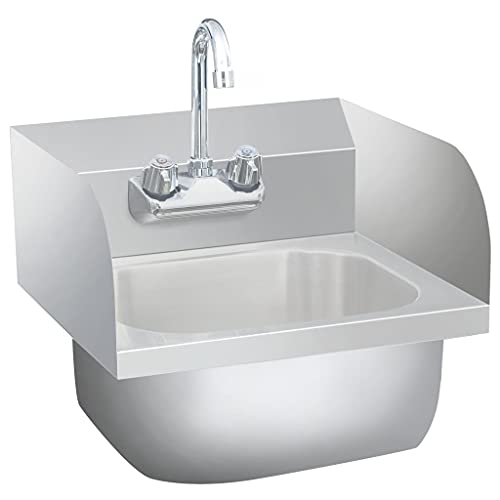 vidaXL Gastro Handwaschbecken Edelstahl 40x40cm mit Hahn