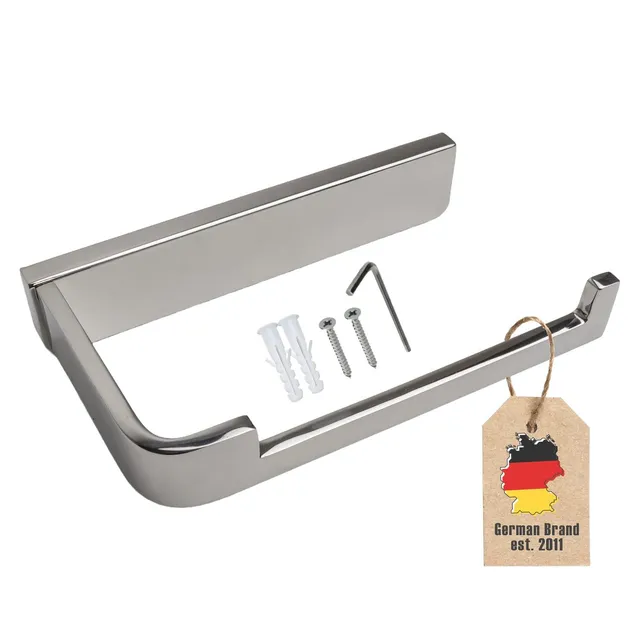 Intirilife Toilettenpapierhalter ohne Ablage Silber Edelstahl