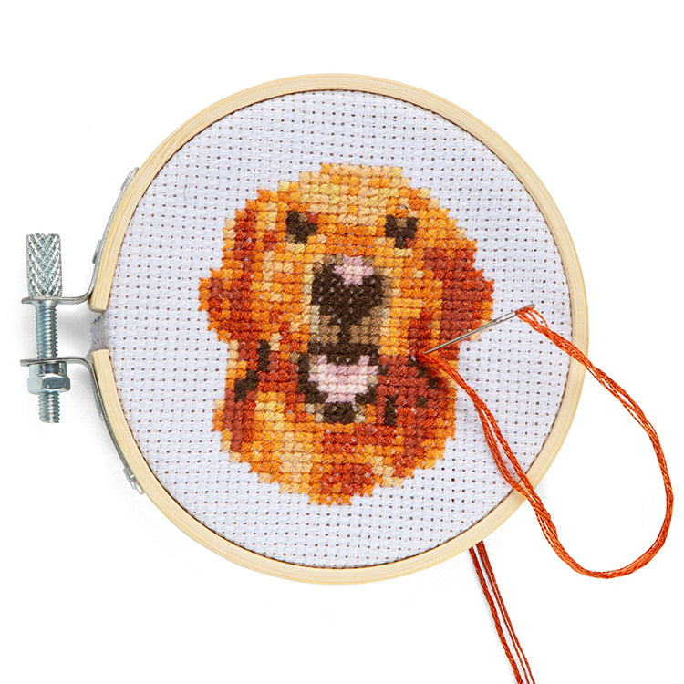 Kikkerland Crafters Dog Mini Stickset Golden Retriever Kreuzstich