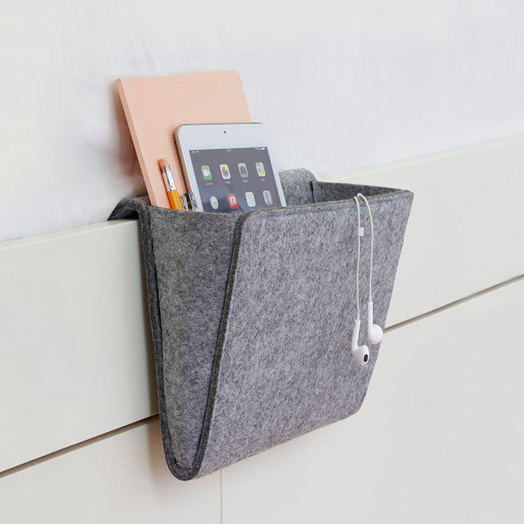 Kikkerland Home Betttasche Filz für Sofa und Bett grau
