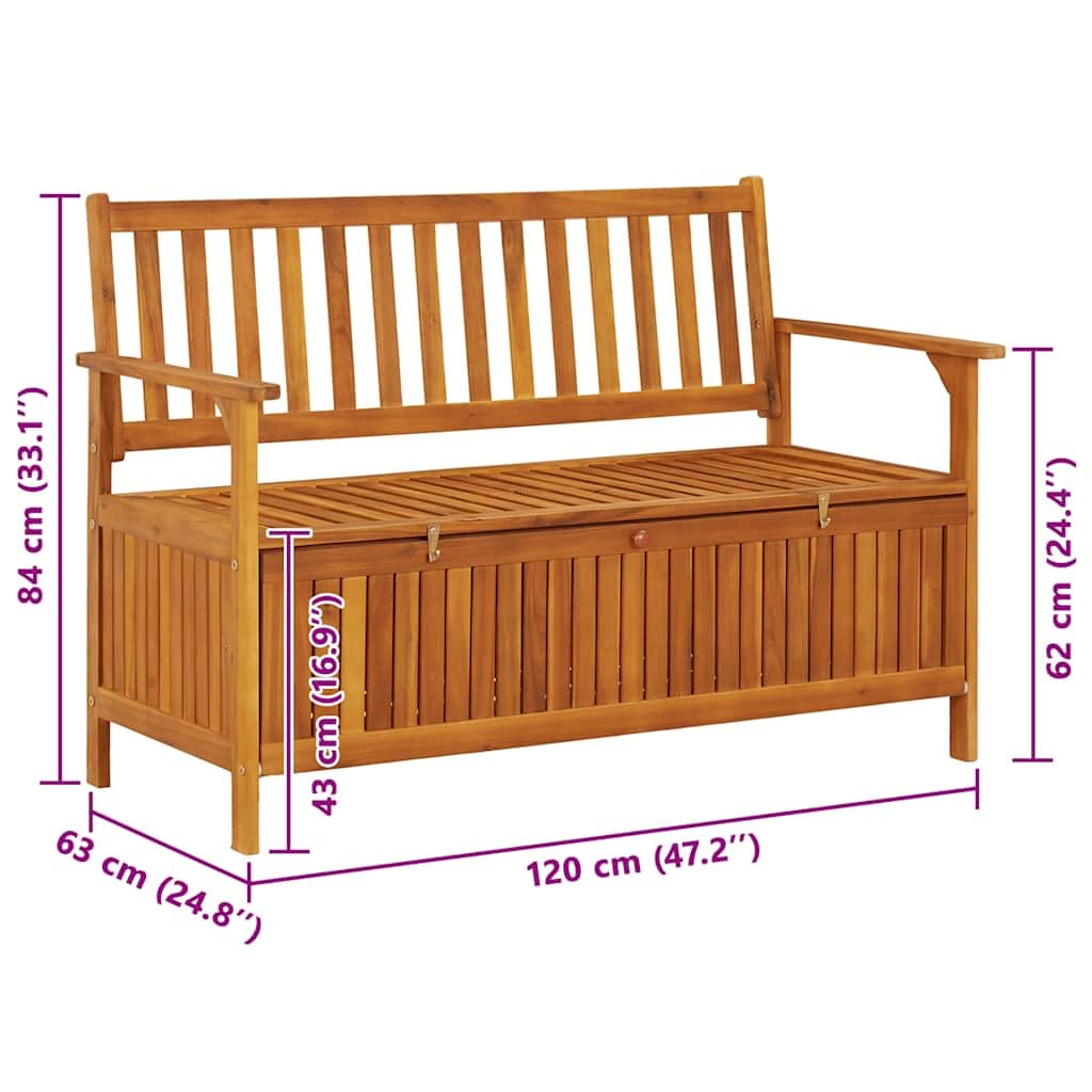 vidaXL Heim & Garten Gartenbank Stauraum 120cm Braun Akazie