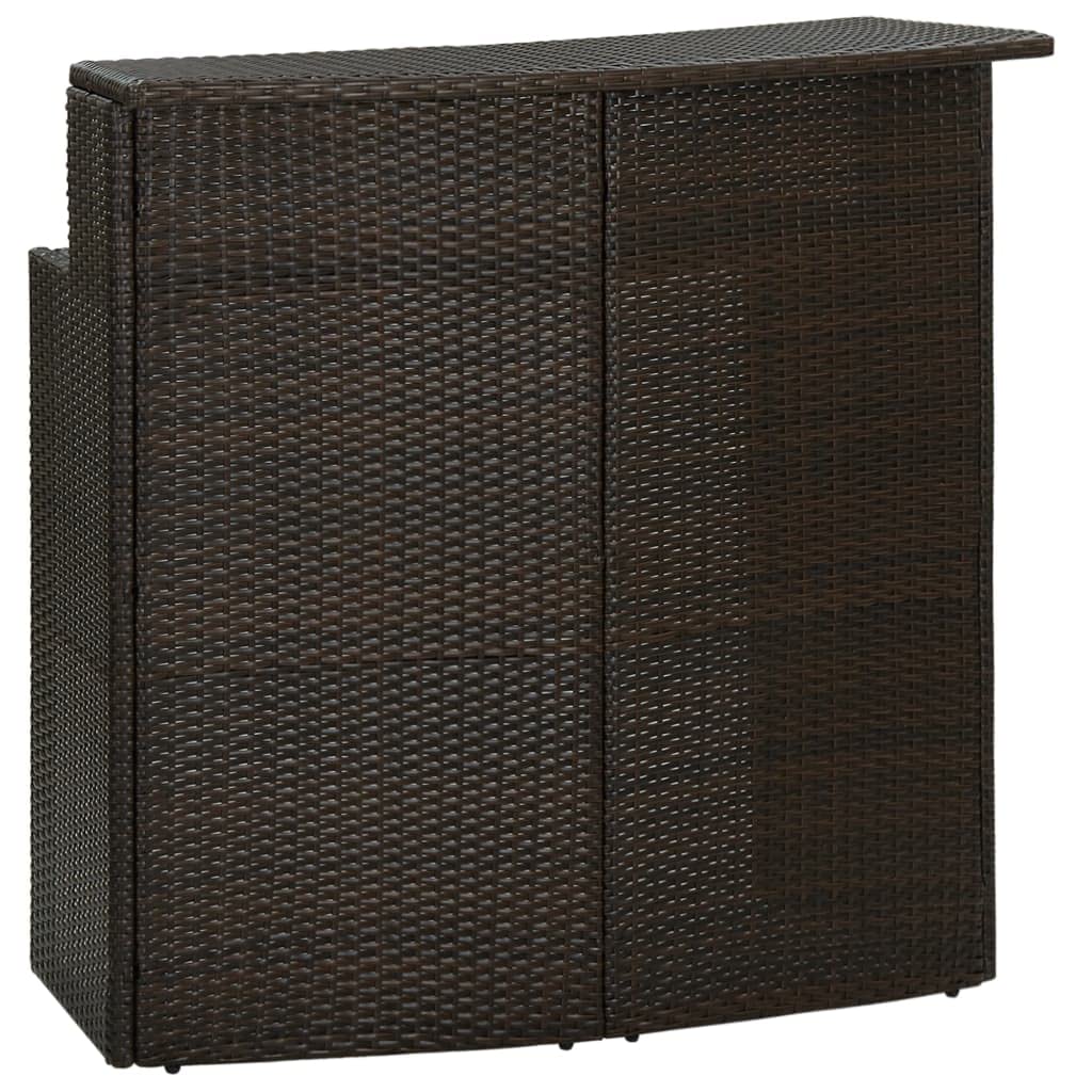 vidaXL Heim & Garten 3-tlg. Gartenbar-Set Rattan Braun