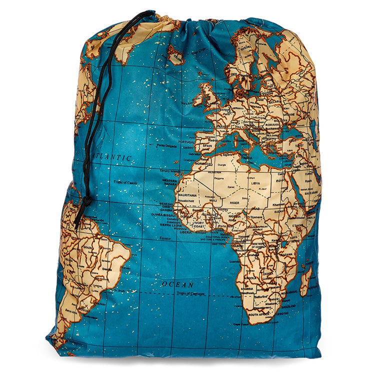 Kikkerland On-The-Go Wäschebeutel Reise Weltkarte 20 L