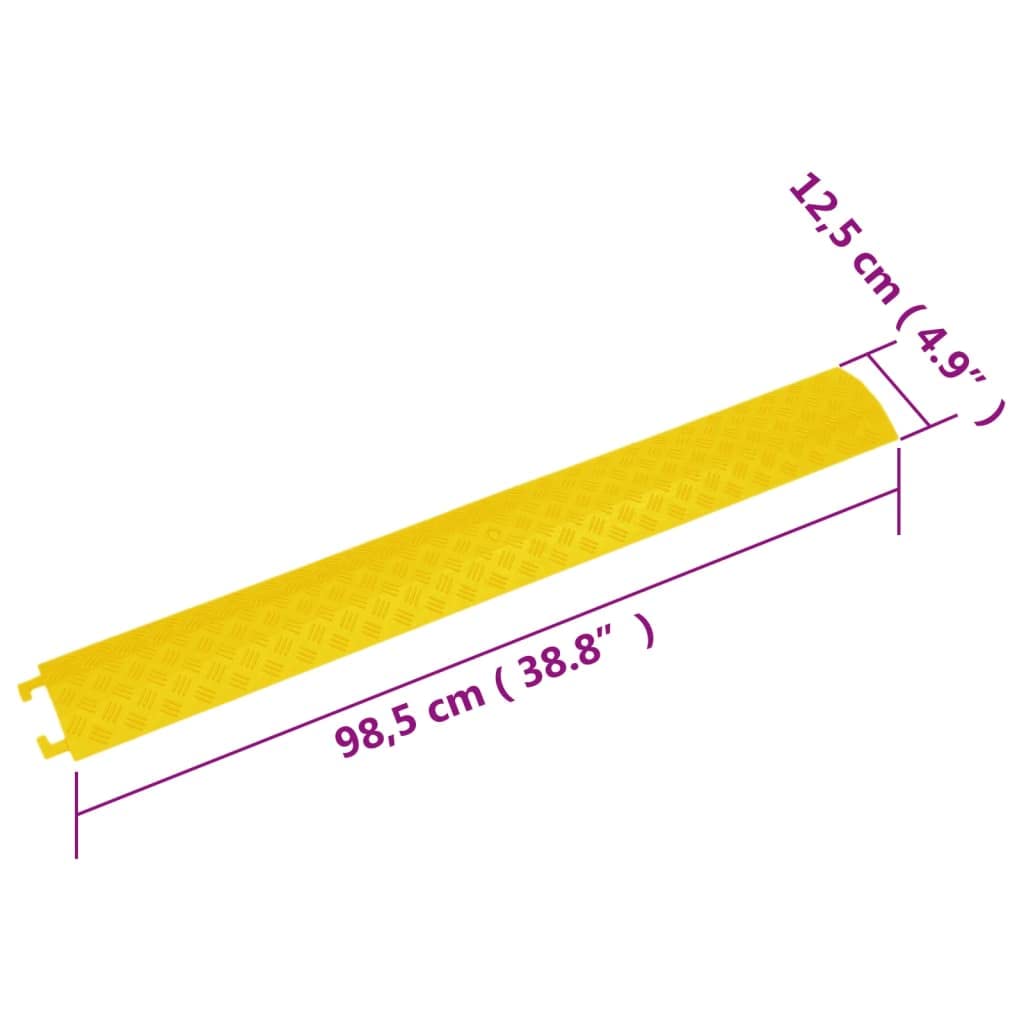 vidaXL Kabelbrücke 4er Set 98,5 cm Rampe gelb PVC