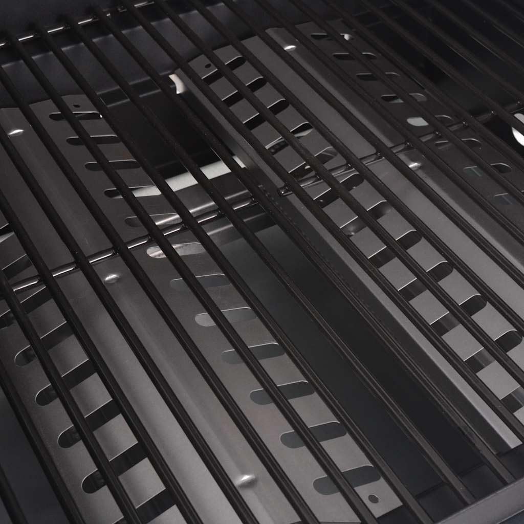 vidaXL Gasgrill 2 Brenner Seitenbrenner Grillwagen Schwarz