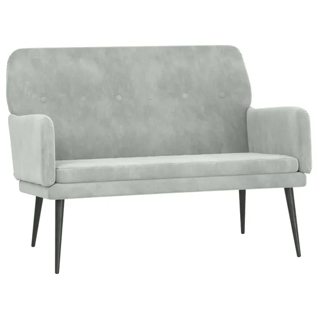 vidaXL Sitzbank Hellgrau Samt 108x79x79 cm Polsterbank