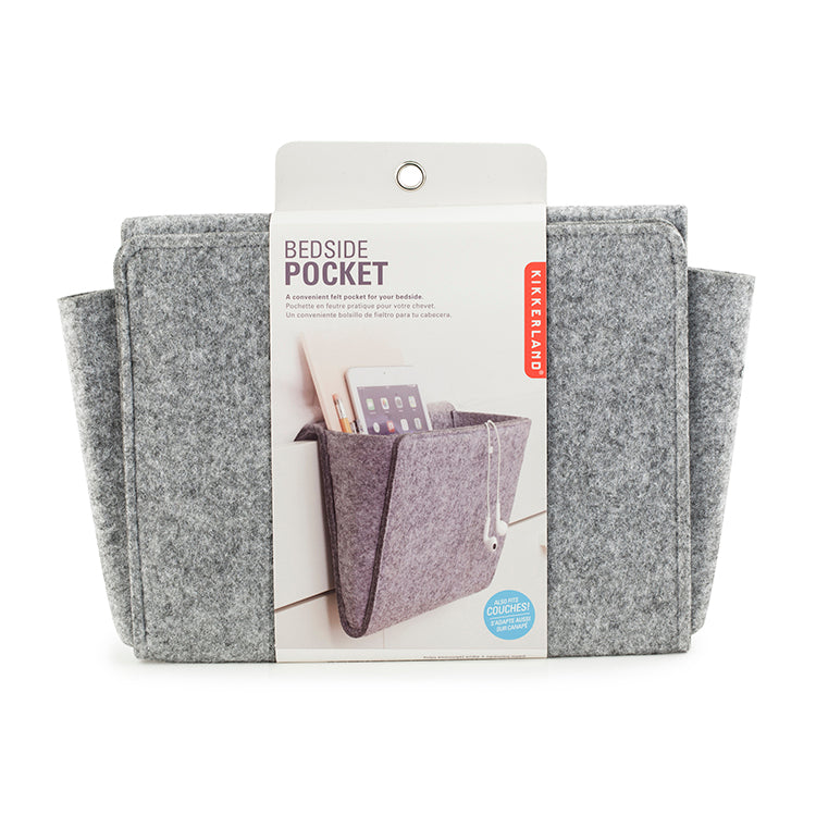 Kikkerland Home Betttasche Filz für Sofa und Bett grau