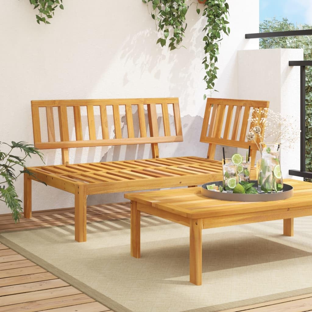 vidaXL Heim & Garten Ecksofa 133 cm Palettensofa Akazie Braun