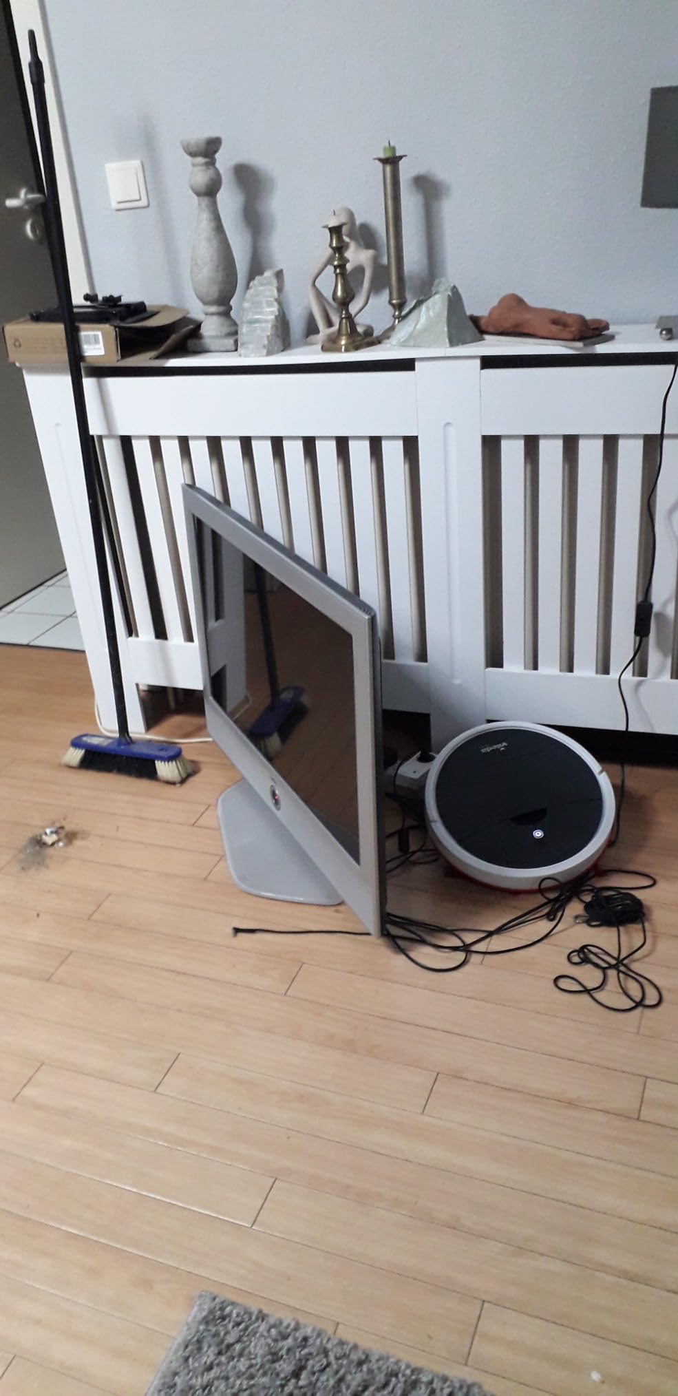vidaXL Heizkörperverkleidung 112 cm MDF Abdeckung Weiß