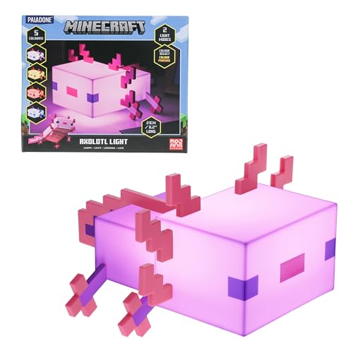 Paladone Minecraft Axolotl Lampe 21 cm 5 Farben Batterie