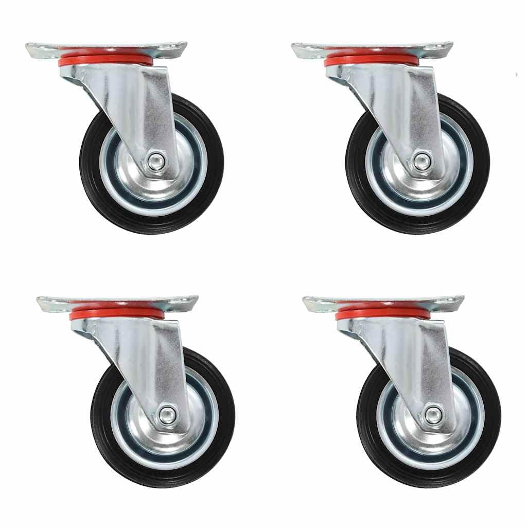 vidaXL Lenkrollen 4 Stk. 75 mm Gummi Möbelrollen Set
