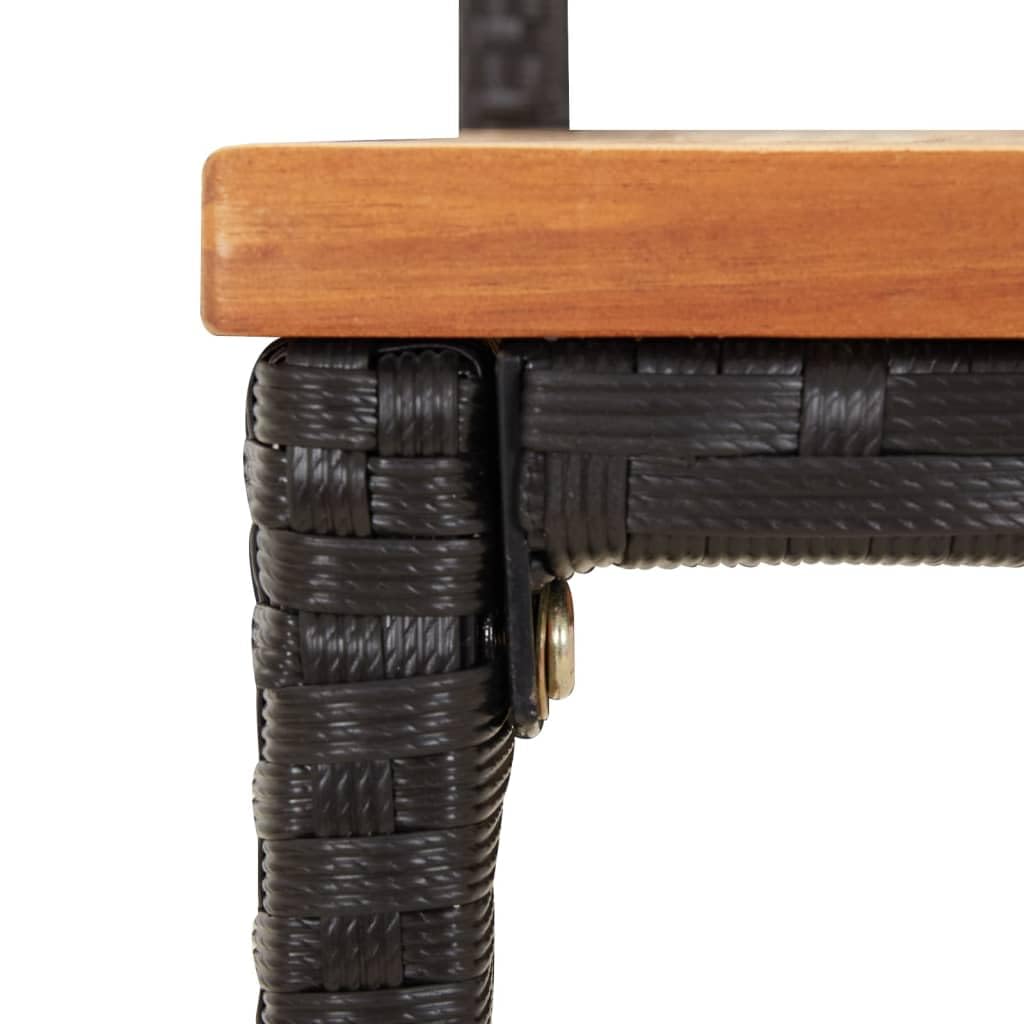 vidaXL Heim & Garten Gartenbar-Set 9-tlg Schwarz Rattan
