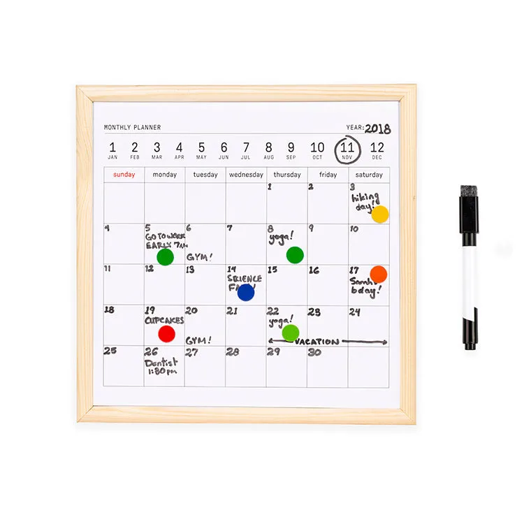 Kikkerland Home Mini Whiteboard Kalender Monatskalender Magnetisch