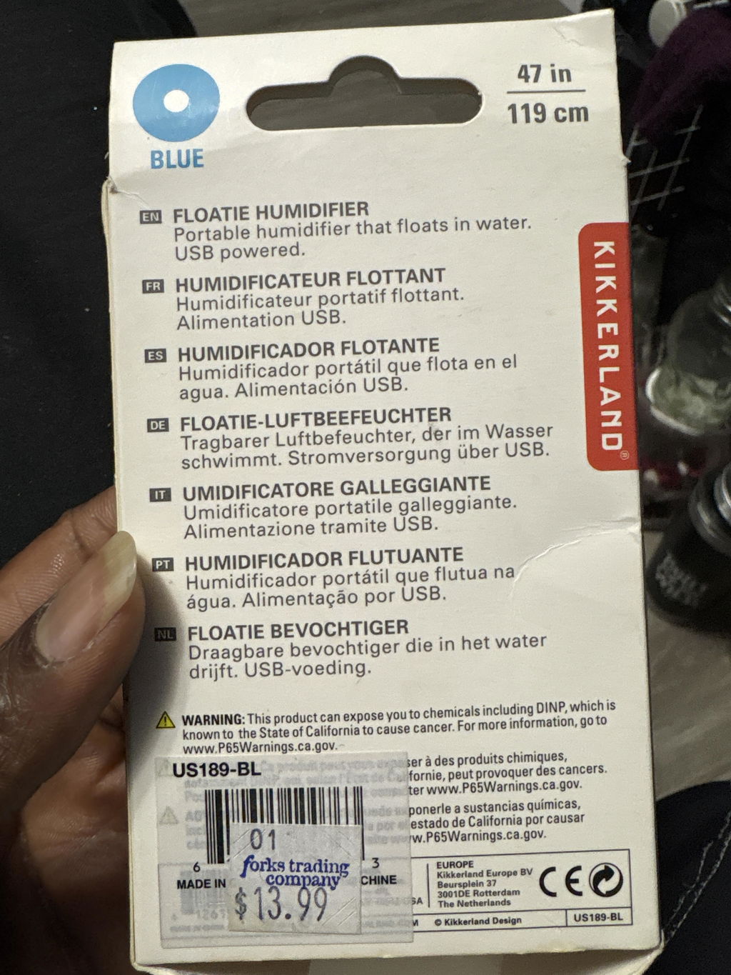 Kikkerland Floatie Luftbefeuchter USB Mini für Tasse