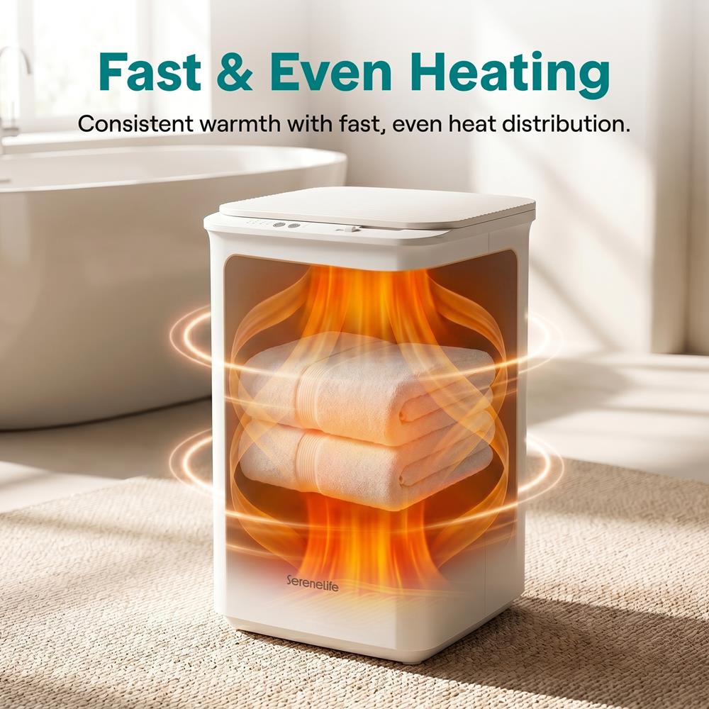 Serenelife Handtuchwärmer 20L Weiß 50-120°C Timer