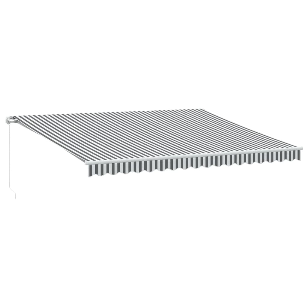 vidaXL Markise 450x350cm Anthrazit-Weiß manuell Alu