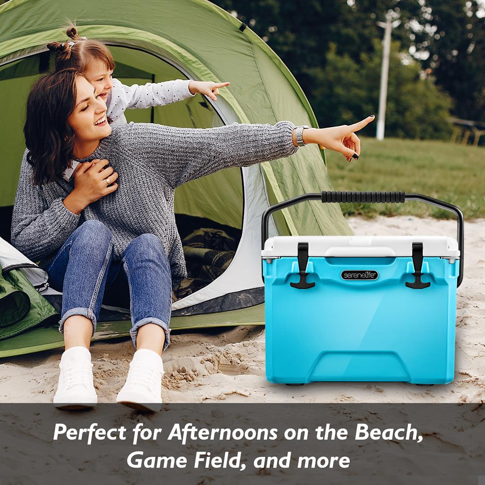 Serenelife Camping Kühlbox 25 Qt blau 23,6 L 5 Tage