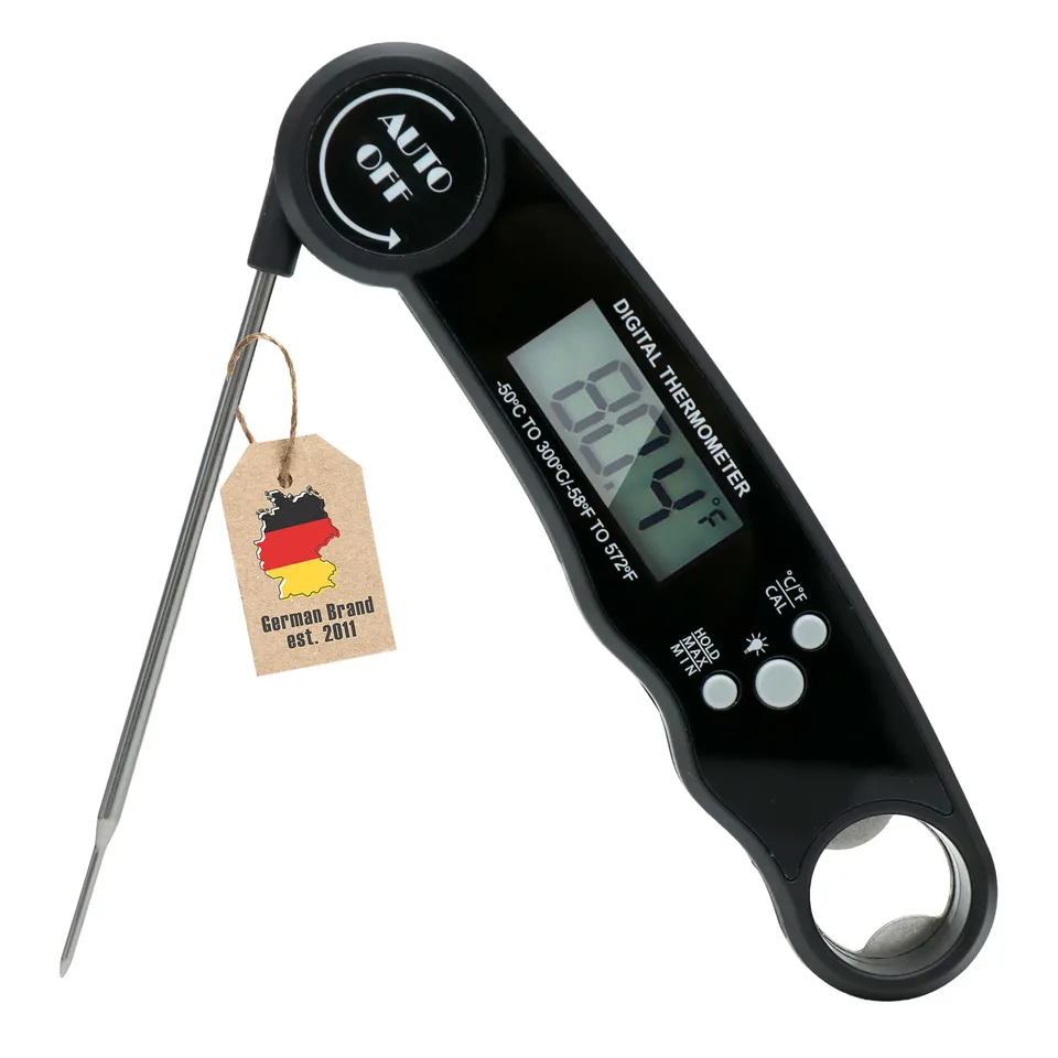 Intirilife Küche Küchenthermometer Schwarz Digital Faltbar