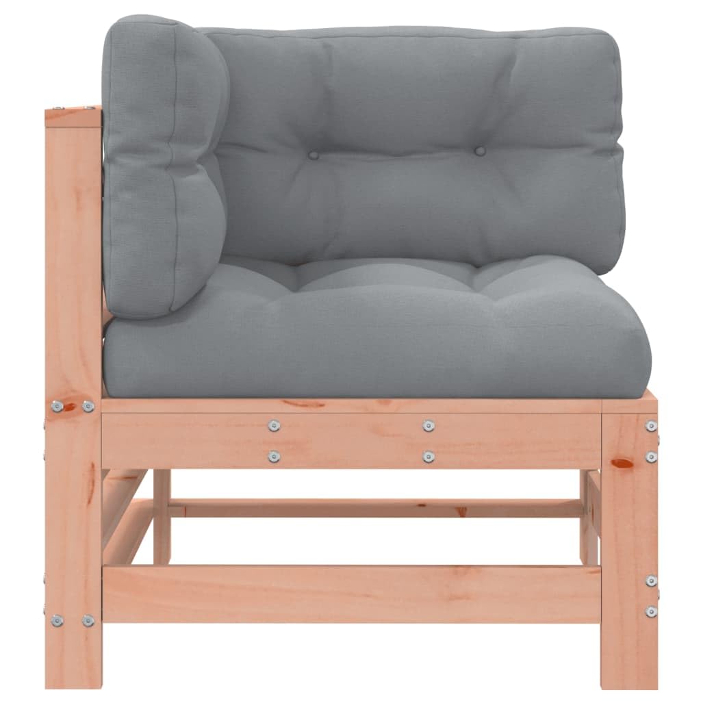 vidaXL Möbel Ecksofa Douglasie Gartensofa Natur mit Kissen