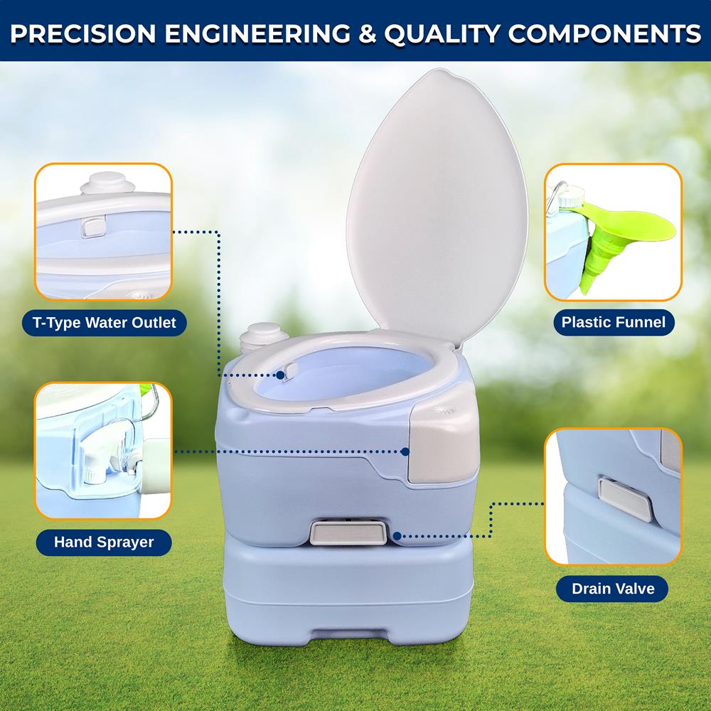 Serenelife Campingtoilette Moonwhite 15 Liter Spülung