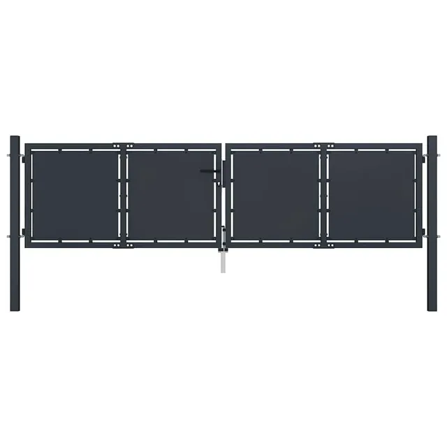 vidaXL Gartentor Doppeltor Stahl Anthrazit 300x125 cm