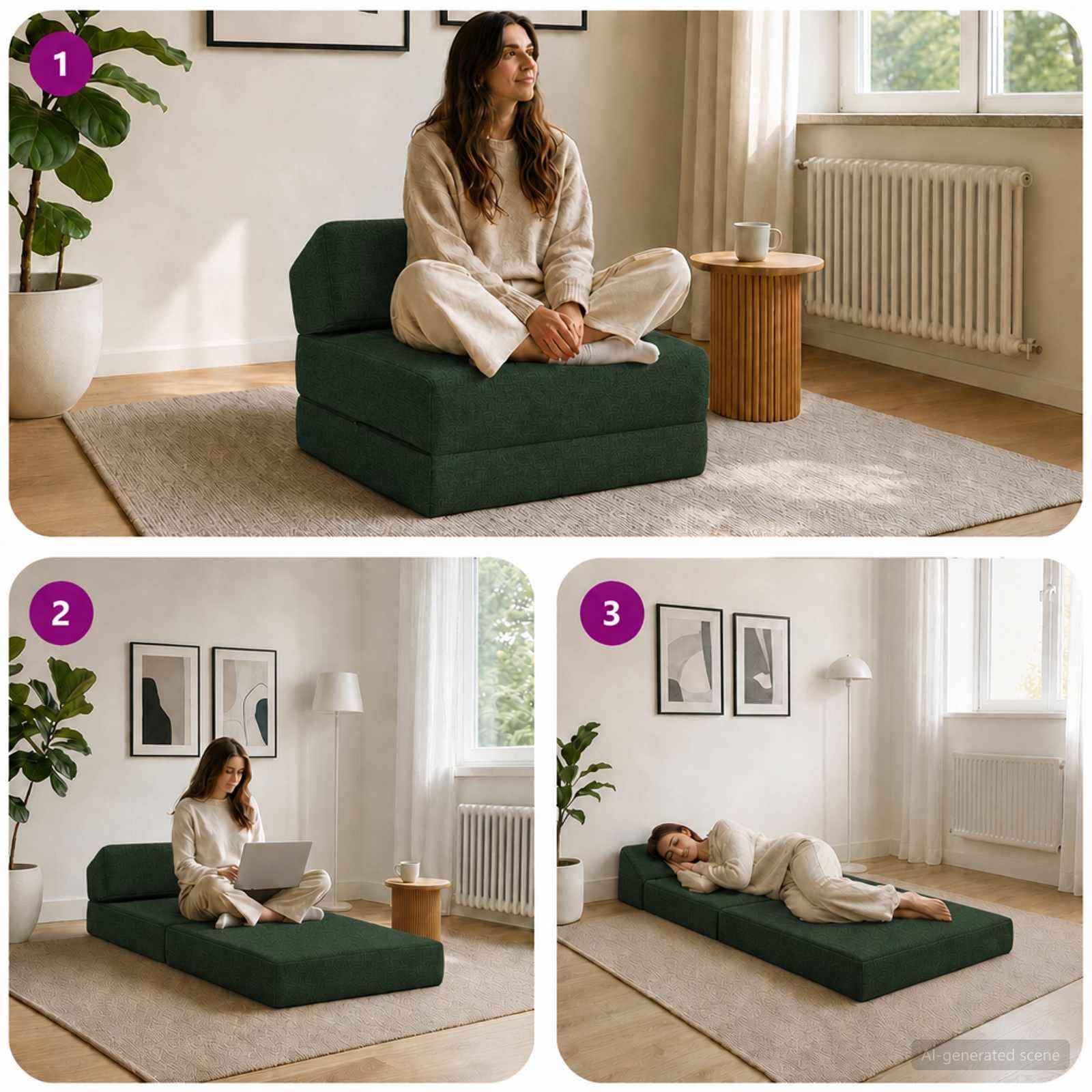 vidaXL Möbel Klappsofa Bett Schlafsofa Dunkelgrün 160 cm