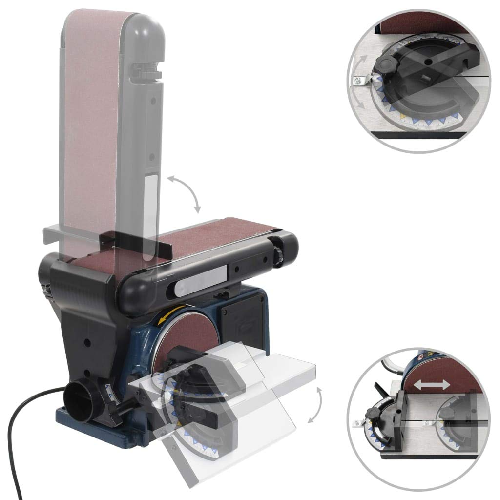 vidaXL Bandschleifer Tellerschleifer Schleifmaschine 370W 150mm 2-in-1