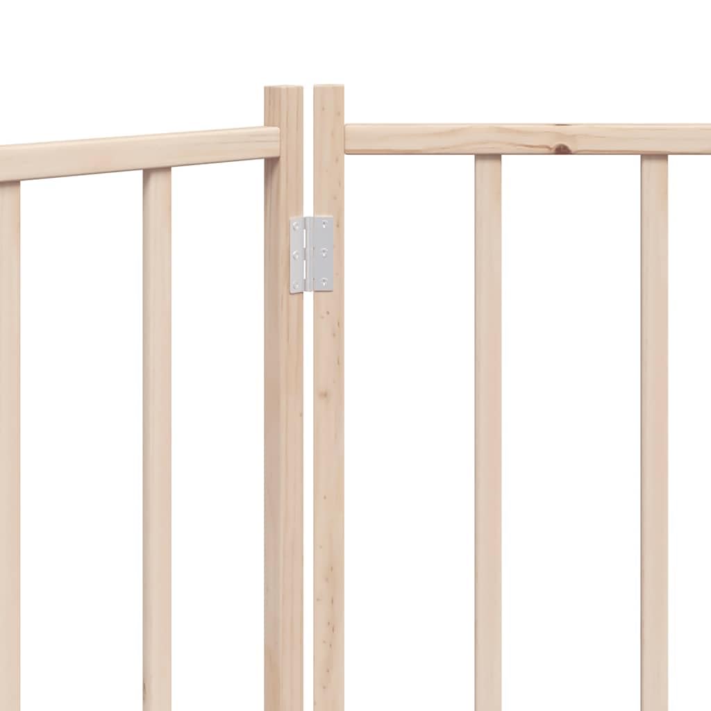 vidaXL Hundetor 3-tlg Faltbar Braun 150cm Tanne Massivholz