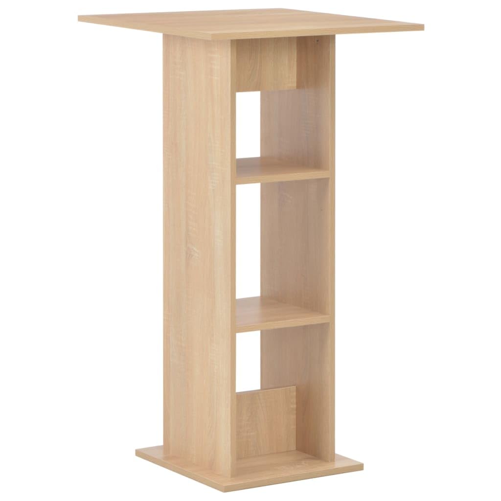 vidaXL Bartisch Weiß 60x60x110 cm Holz Stehtisch mit Fächern