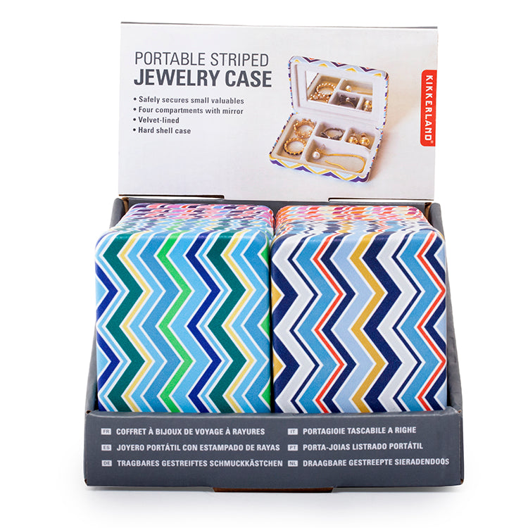 Kikkerland Home Portable Striped Jewelry Case Schmucketui gestreift