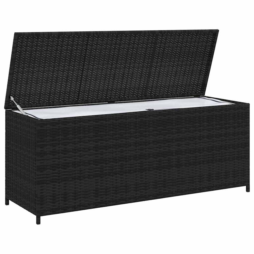 vidaXL Heim & Garten Auflagenbox Schwarz 150x50x60 cm Rattan