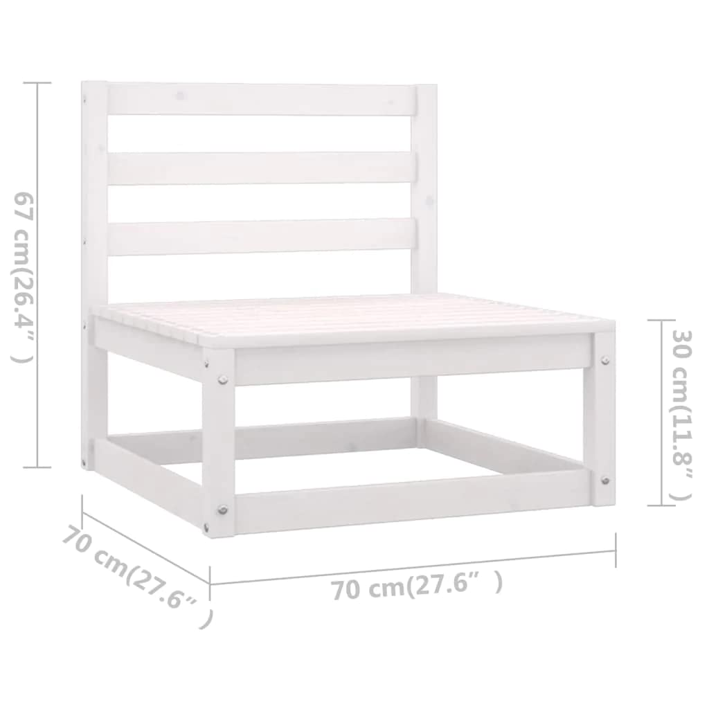 vidaXL Heim & Garten Gartensofa 4-Sitzer Holz Weiß modular