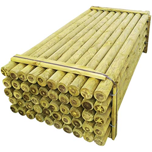 vidaXL Zaunpfosten Kiefer 10x240cm 50 Stück grün imprägniert