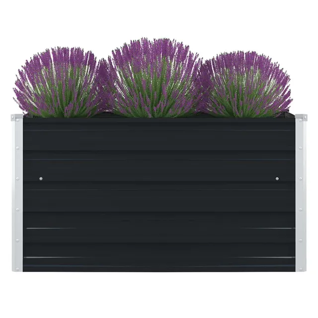 vidaXL Heim & Garten Hochbeet 100x100x45 cm Stahl Anthrazit