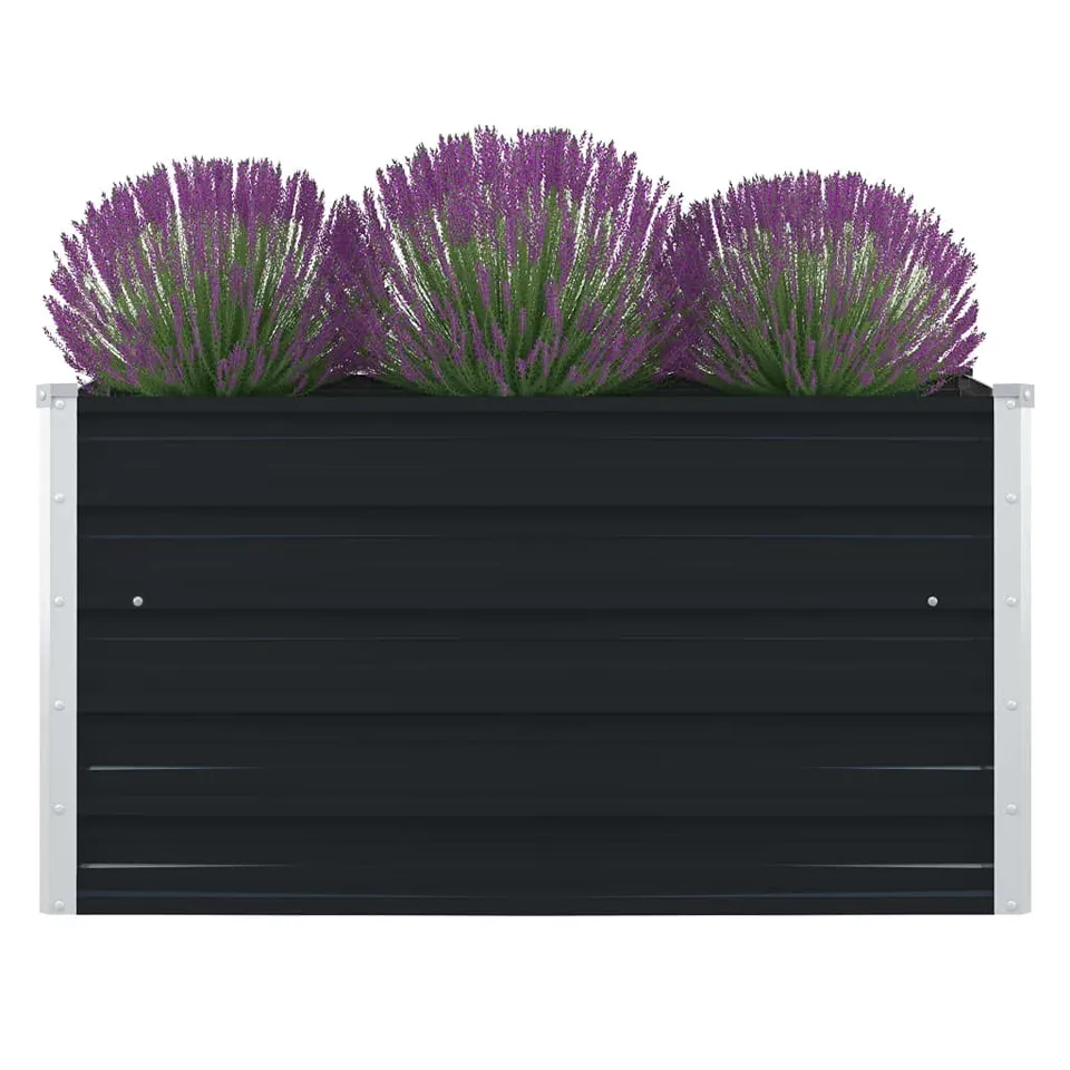 vidaXL Heim & Garten Hochbeet 100x100x45 cm Stahl Anthrazit