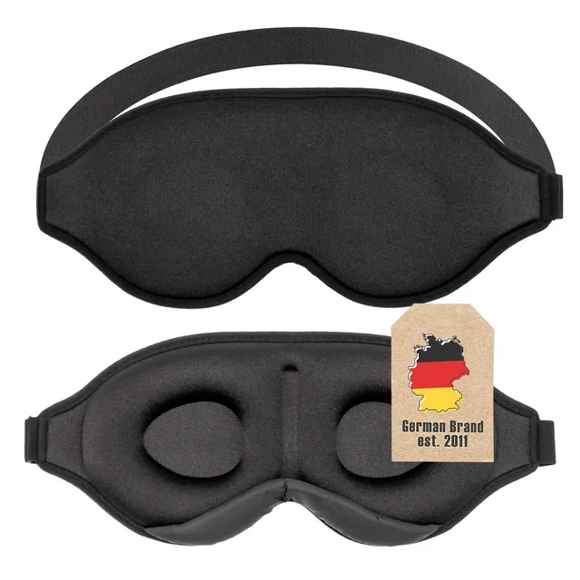 Intirilife Reise Schlafmaske Schwarz 3D Memory Foam