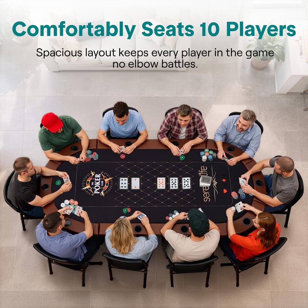 Serenelife Game Tables Pokertisch 10 Personen 213x107cm klappbar