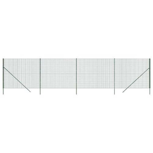 vidaXL Heim & Garten Maschendrahtzaun Gartenzaun Grün Verzinkt