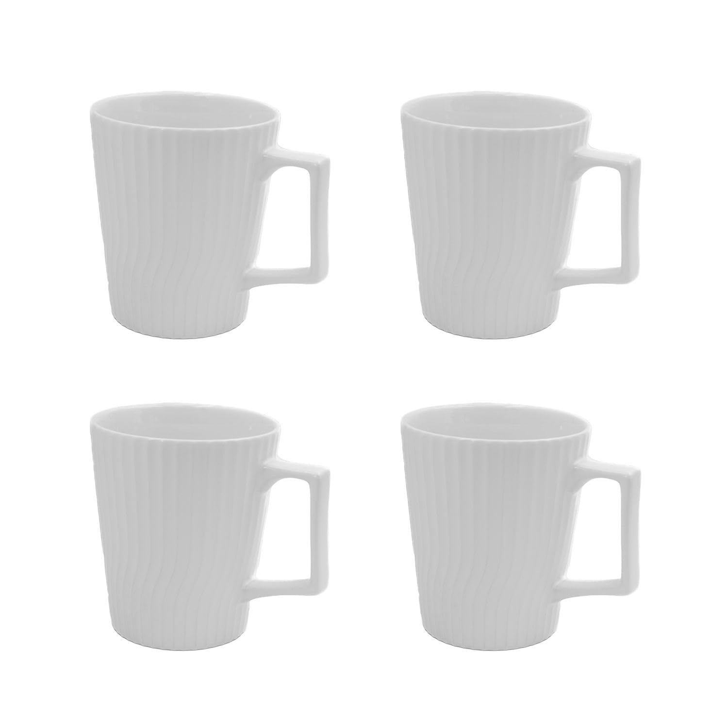 Intirilife Küche Kaffee Tasse Weiß 400 ml 1 Tasse gerillt