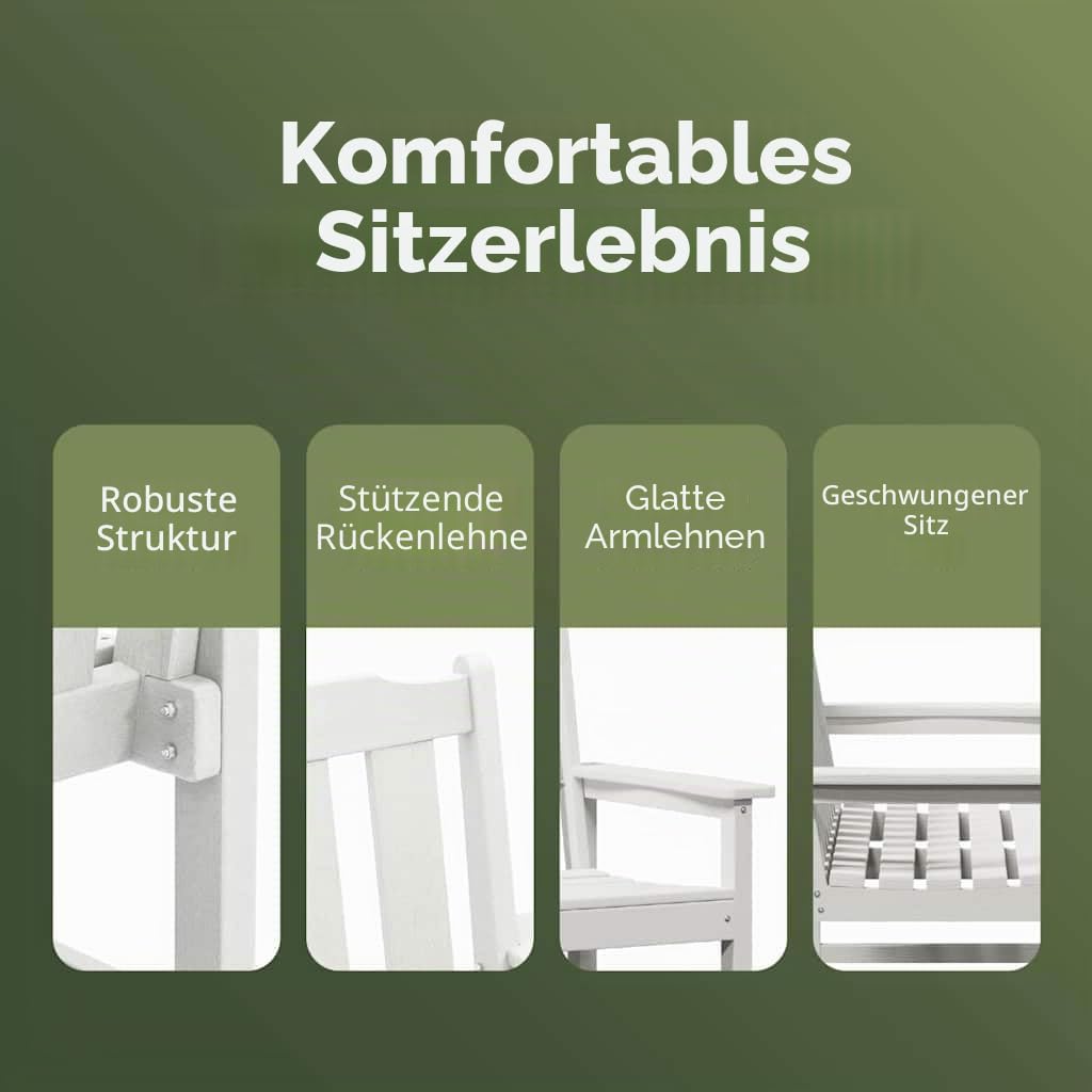 vidaXL Heim & Garten Gartenbank Weiß 120 cm HDPE 2-Sitzer