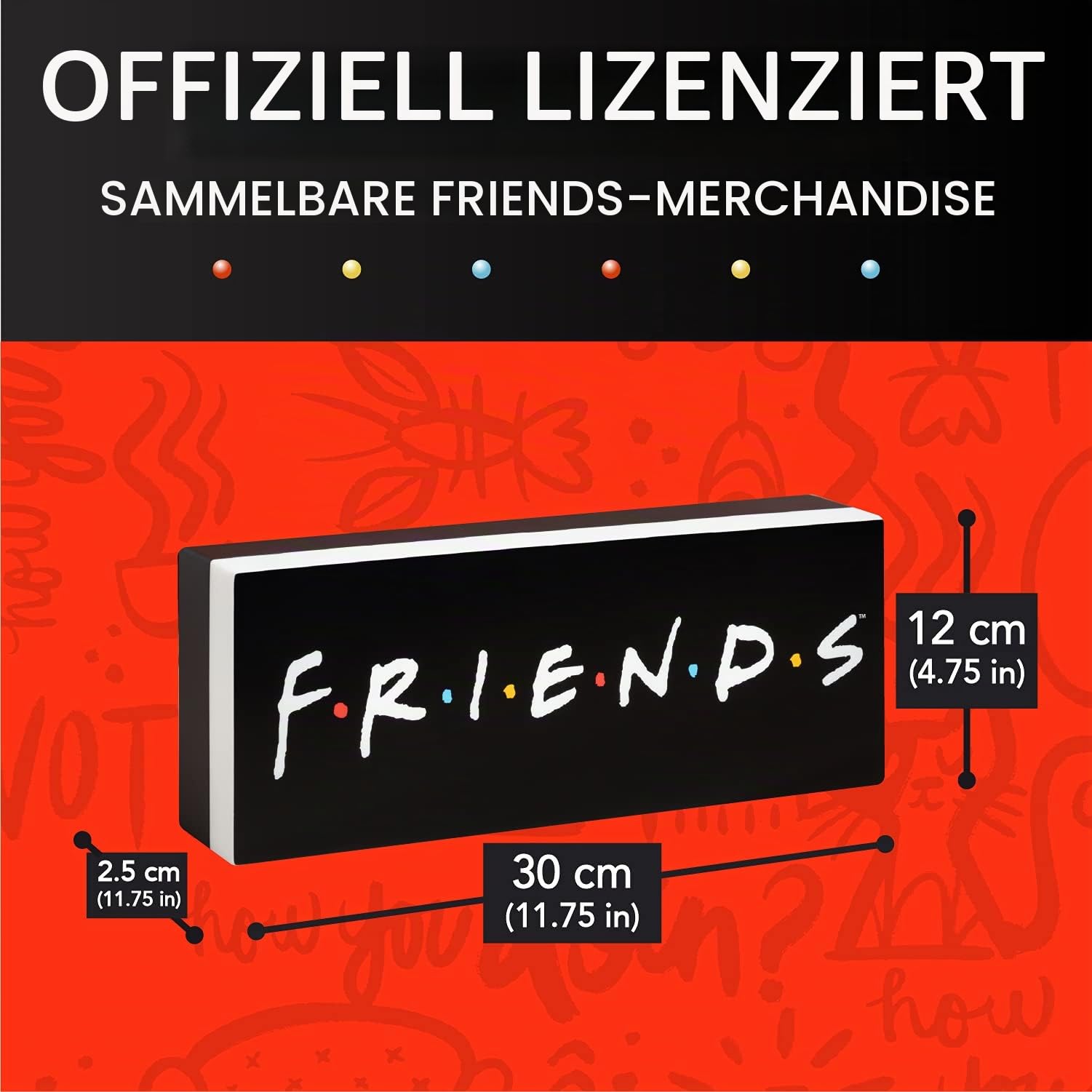 Paladone Lighting Friends Logo Leuchte USB Batterie