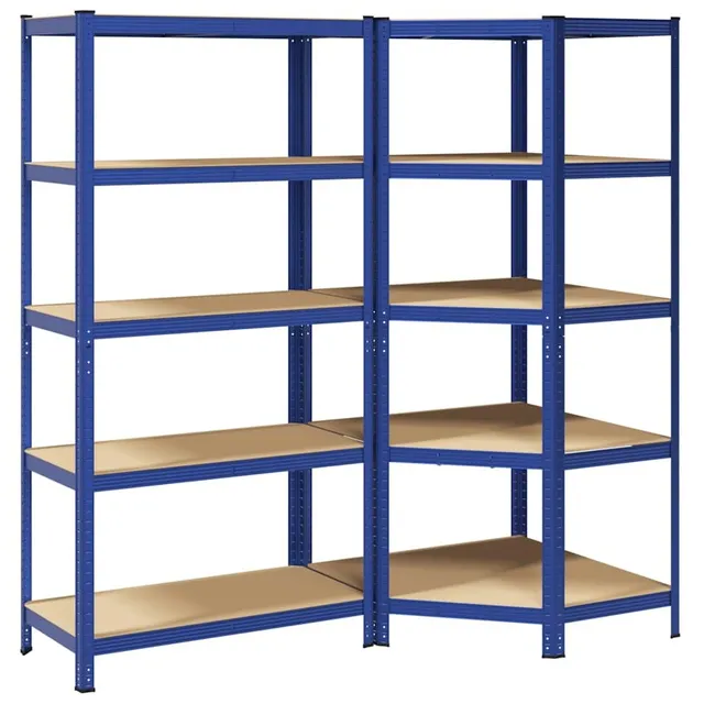 vidaXL Regal-Set 5 Böden 2-tlg Blau Stahl Schwerlastregal