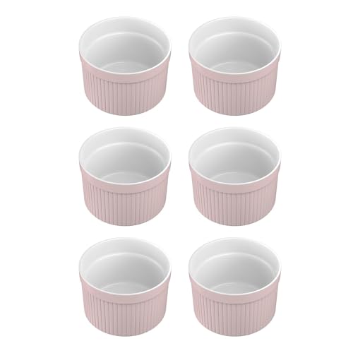 Intirilife Küche Souffléformen 6er Hell Pink Porzellan 7,8cm