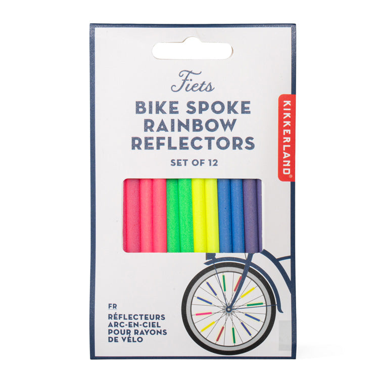 Kikkerland On-The-Go Fiets Speichenreflektoren Regenbogen 12er Set