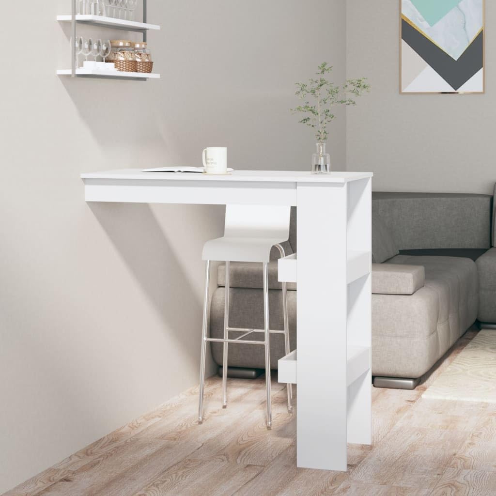 vidaXL Heim & Garten Wand-Bartisch Weiß 102x45x103,5 cm