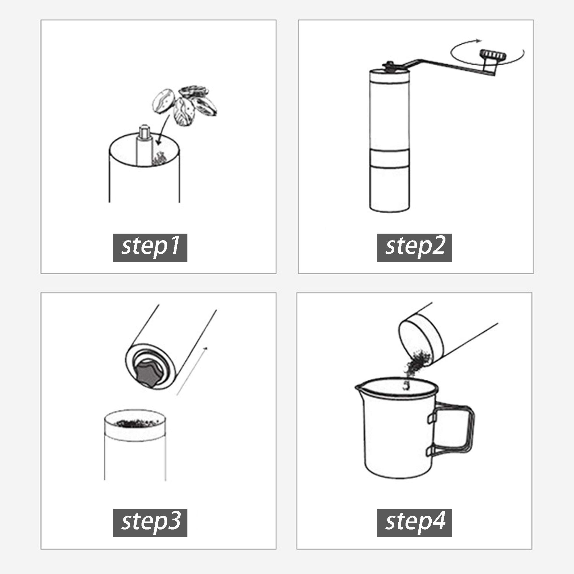 Intirilife Kaffeemühle manuell Edelstahl Silber 120 ml