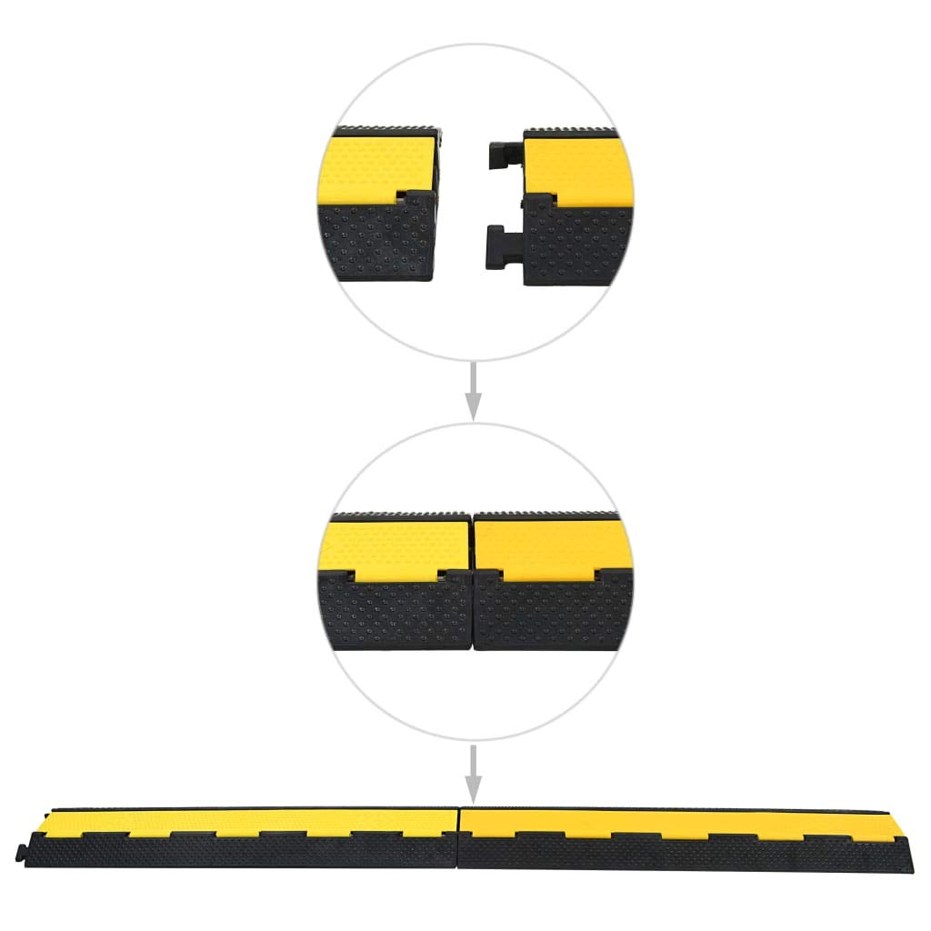 vidaXL Kabelbrücken 2 Stk. 2 Kanäle Gummi 101,5 cm