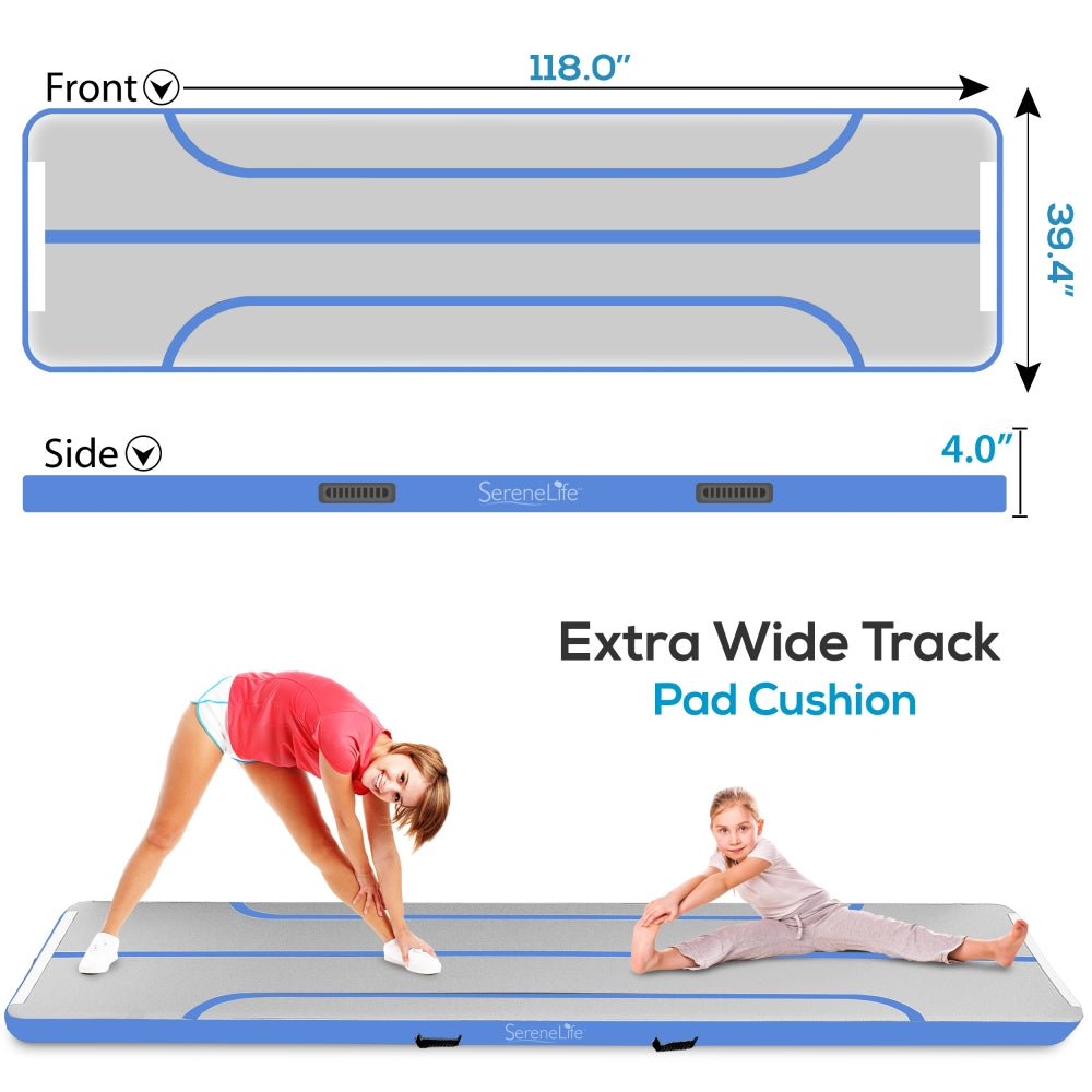 Serenelife Fitness Airtrack Turnmatte Blau 300x100cm